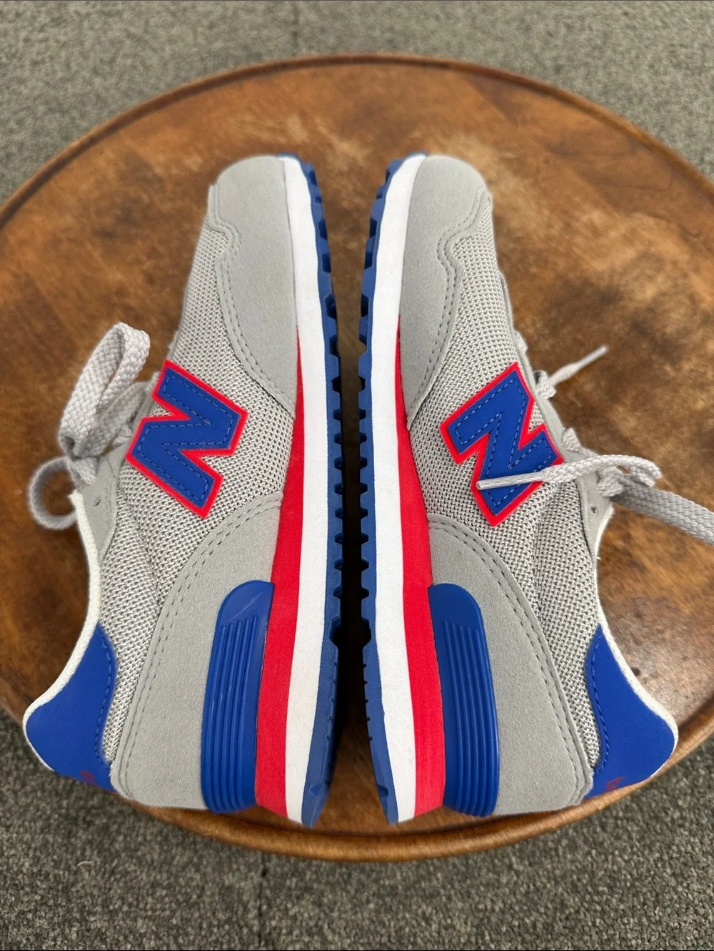 New Balance Shoes Kids 2 515 Gray Blue Red Lace Sneaker Gym Play School Athletic